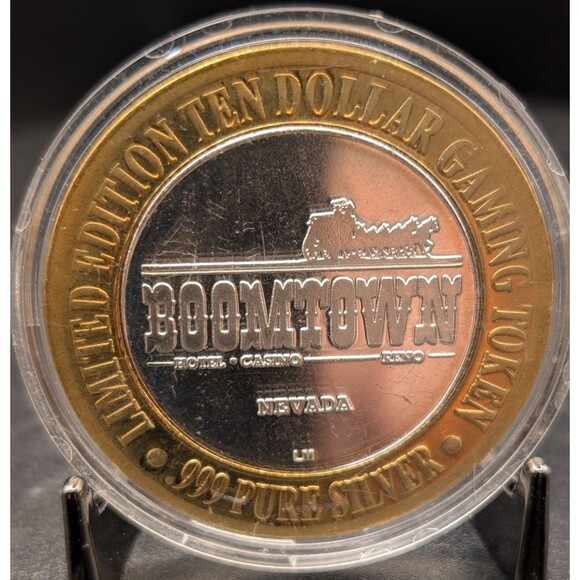 Boomtown NV $10 Gaming Token • .999 Silver Center • Casino Collectible - Picture 2 of 3